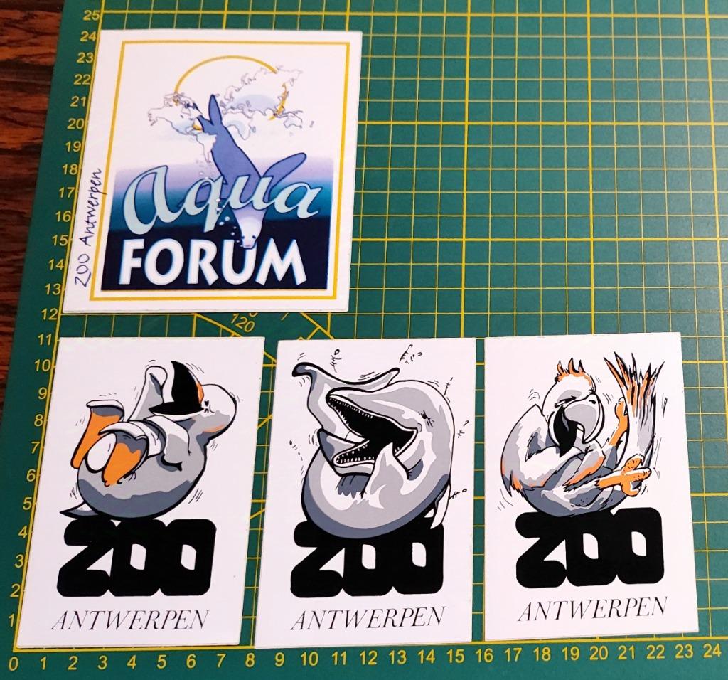 Lot 4x stickers Zoo Antwerpen, Collections, Enlèvement ou Envoi