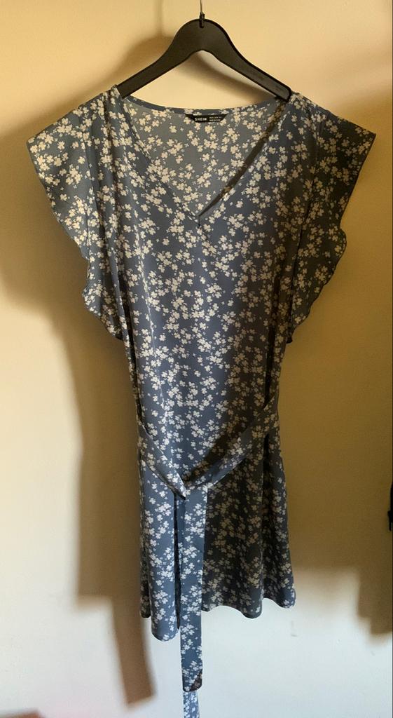 Blauw kleedje shein maat 38, Blauw, Zo goed als nieuw, Knielengte, Shein