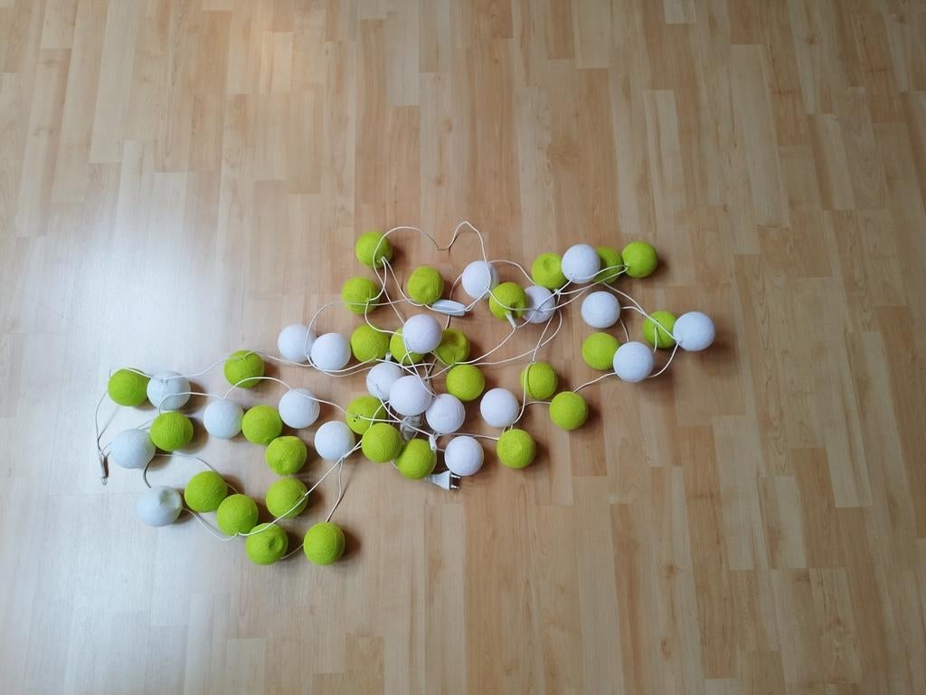 Guirlande de boules vert blanc, Ophalen of Verzenden