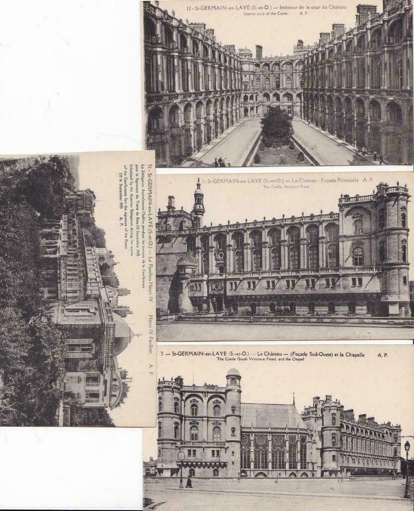 4 CP de Saint-Germain-en-Laye, Enlèvement ou Envoi, Avant 1920, Non affranchie, France