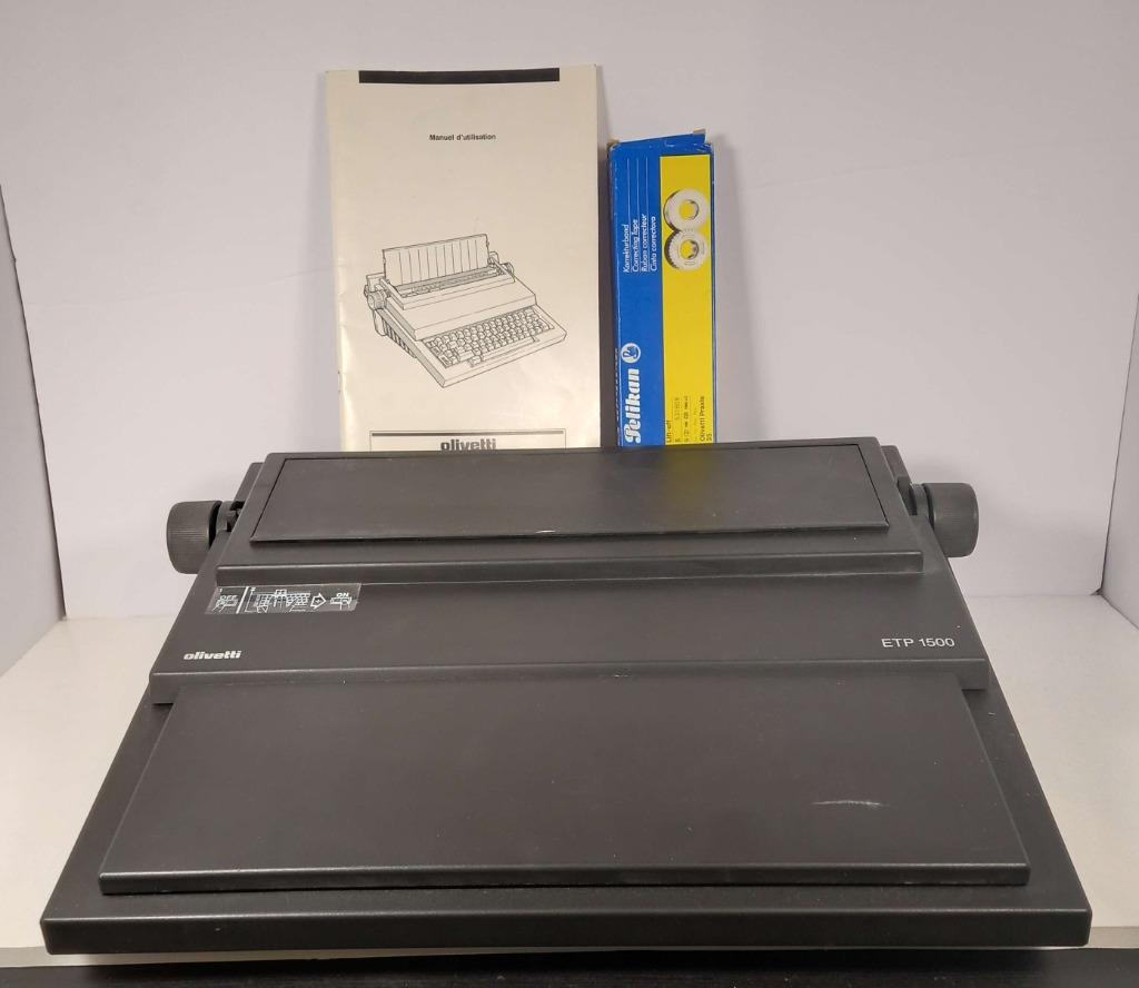 Machine à écrire ETP1500 olivetti + cartouche et manuel d'in, Divers, Machines à écrire, Enlèvement, Comme neuf