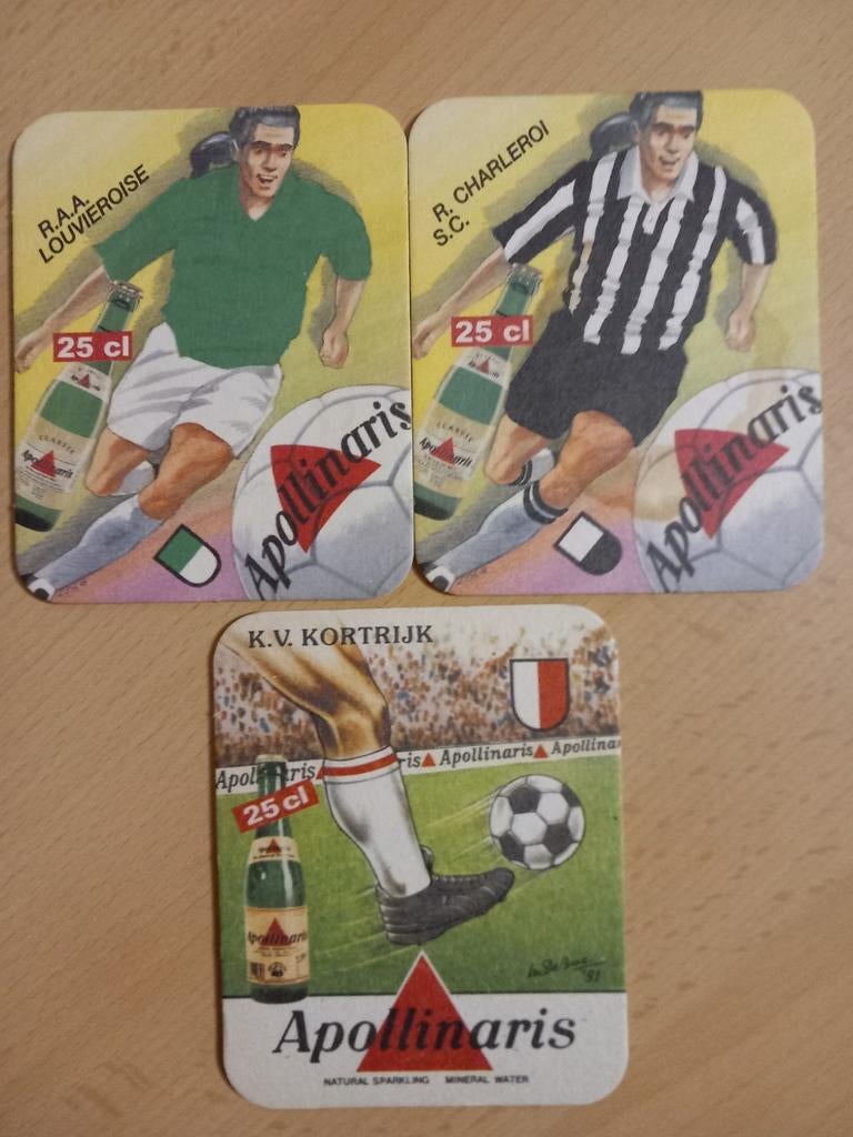 Sous-bocks Apollinaire, football, (285), Collections, Marques de bière, Enlèvement ou Envoi, Comme neuf