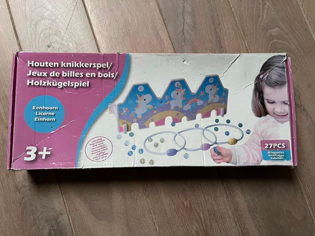 Houten knikkerspel eenhoorns van 2 Original, Ophalen of Verzenden, Zo goed als nieuw, Overige typen