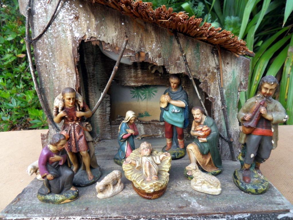 Auhentieke antieke kerststal, Ophalen, Gebruikt