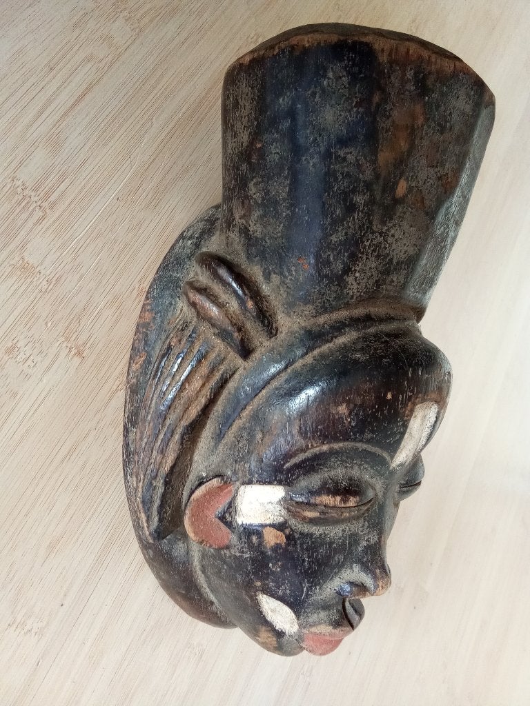 Afrikaanse maskers de Songye groep Congo - Kinshasa (5)., Hout, Gesneden, Afrika, Masker