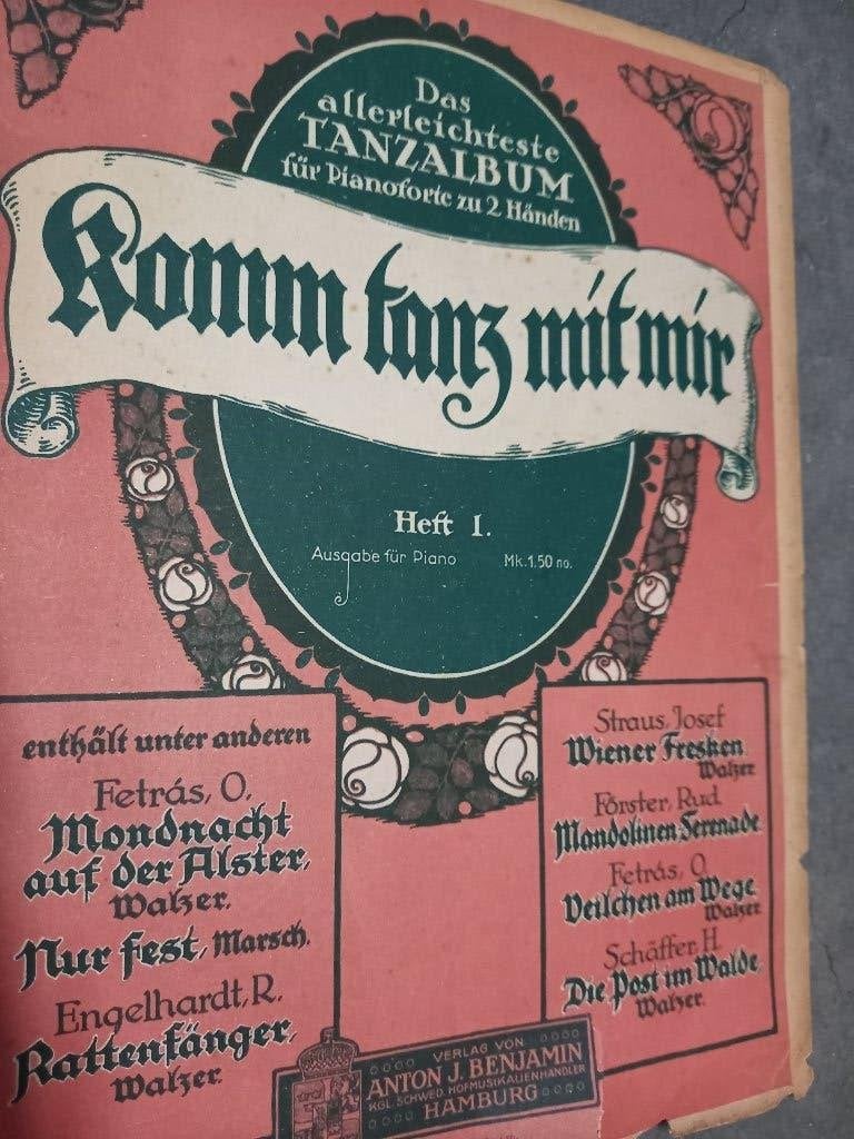 Oude partituren voor piano, Musique & Instruments, Partitions, Enlèvement, Utilisé, Classique, Piano