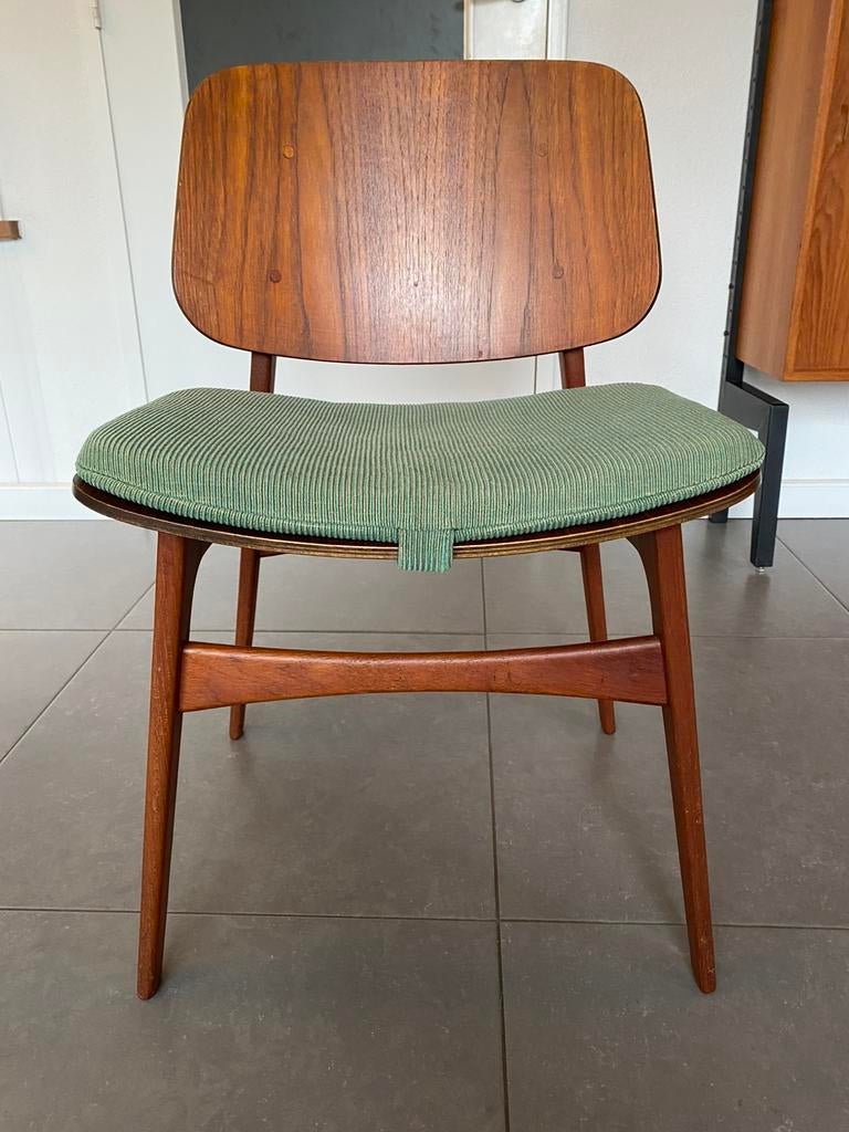 Borge Mogensen vintage stoel nr. 155, Maison & Meubles, Chaises, Comme neuf, Une, Bois, Tissus, Autres couleurs, Enlèvement