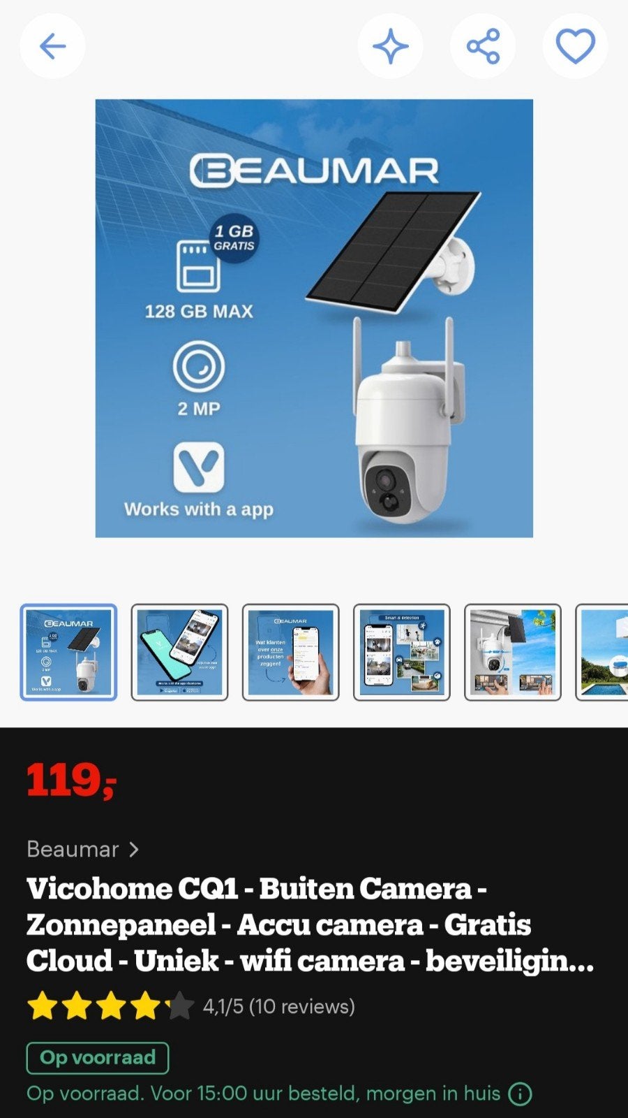 caméra solaire extérieure, Enlèvement, Comme neuf, Caméra extérieure