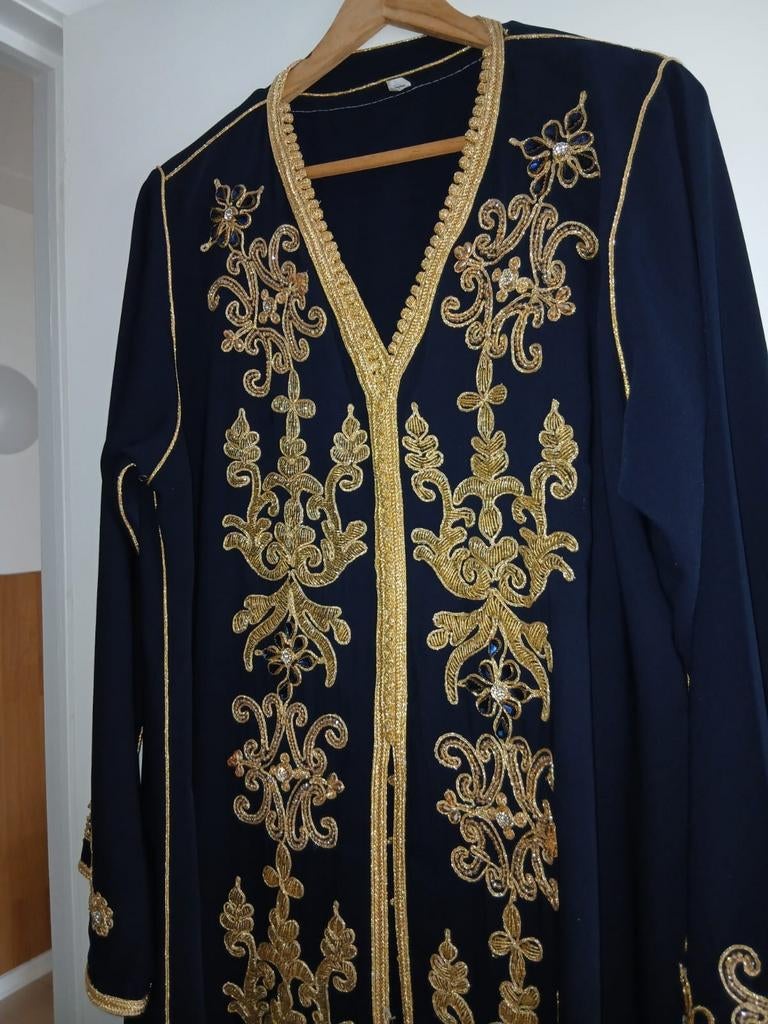Kaftan/Marokkaanse jurk blauw 2 stuks, Ophalen, Gedragen, Blauw, Trouwpak