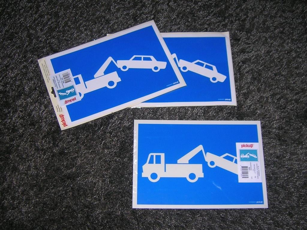 Verboden parkeren bordje en stickers, Ophalen
