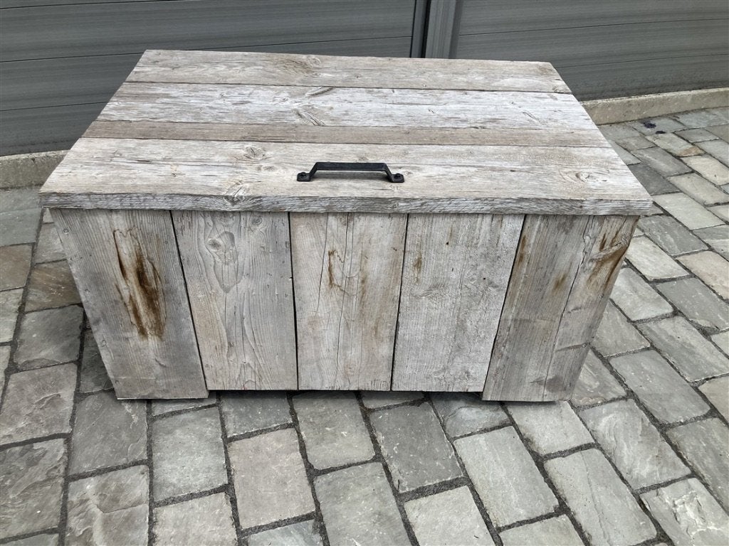 Steigerhouten Opbergkist op Wielen – 100 x 65 x 55 cm, Enlèvement, Utilisé