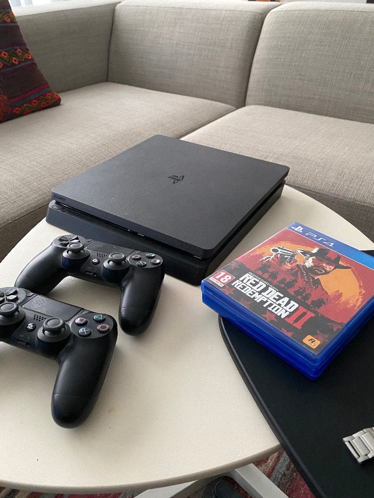 PS4 slim 500gb, Ophalen, Met 2 controllers, Slim, 500 GB