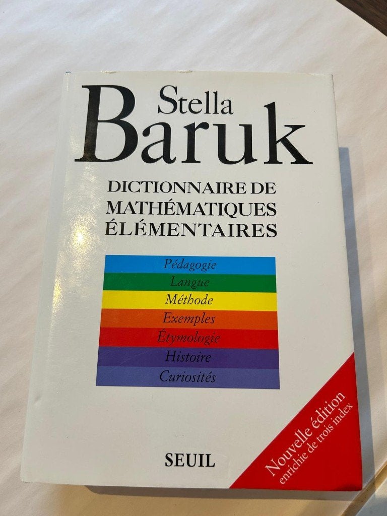 Stella Baruk — Dictionnaire des mathématiques élémentaires, Enlèvement ou Envoi, Comme neuf, Stella Baruk