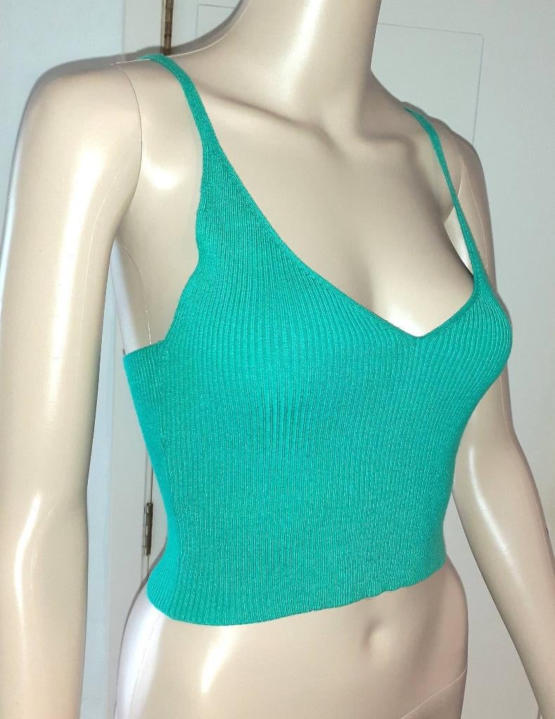 topje croptop appelblauwzeegroen Royal Chicks XS of 34, Kleding | Dames, Nieuw, Ophalen of Verzenden, Zonder mouw, Maat 34 (XS) of kleiner