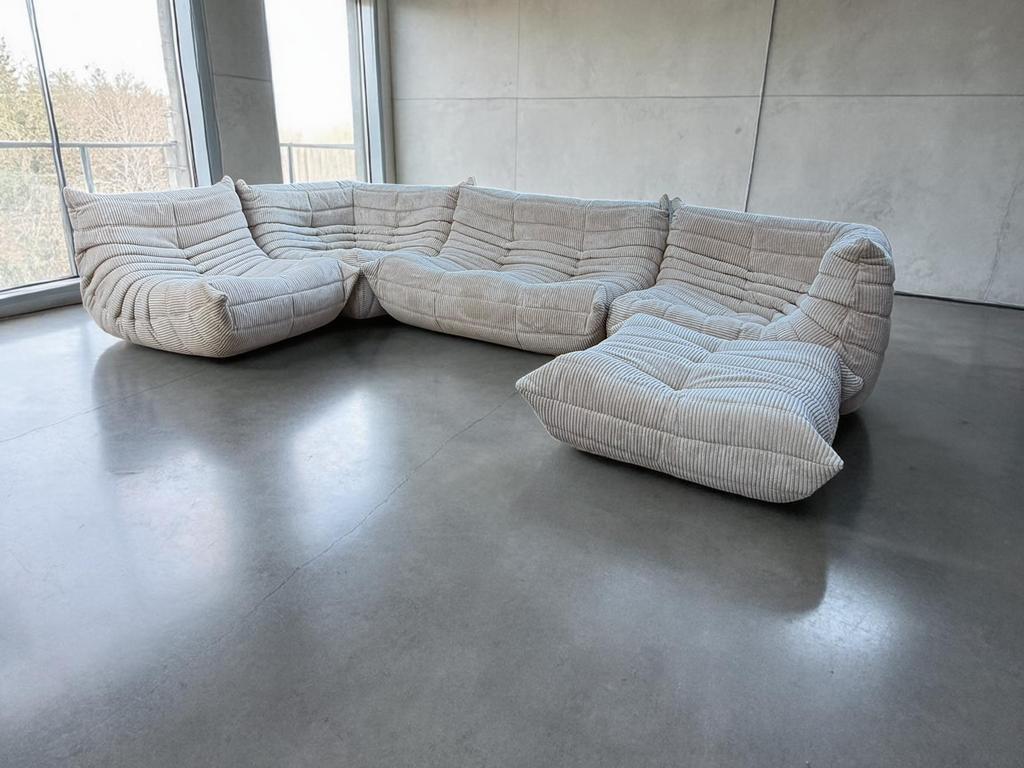 Canapé Togo en velours côtelé beige (Corduroy), Maison & Meubles, Canapés | Salons, Enlèvement ou Envoi, Togo Ligne Roset