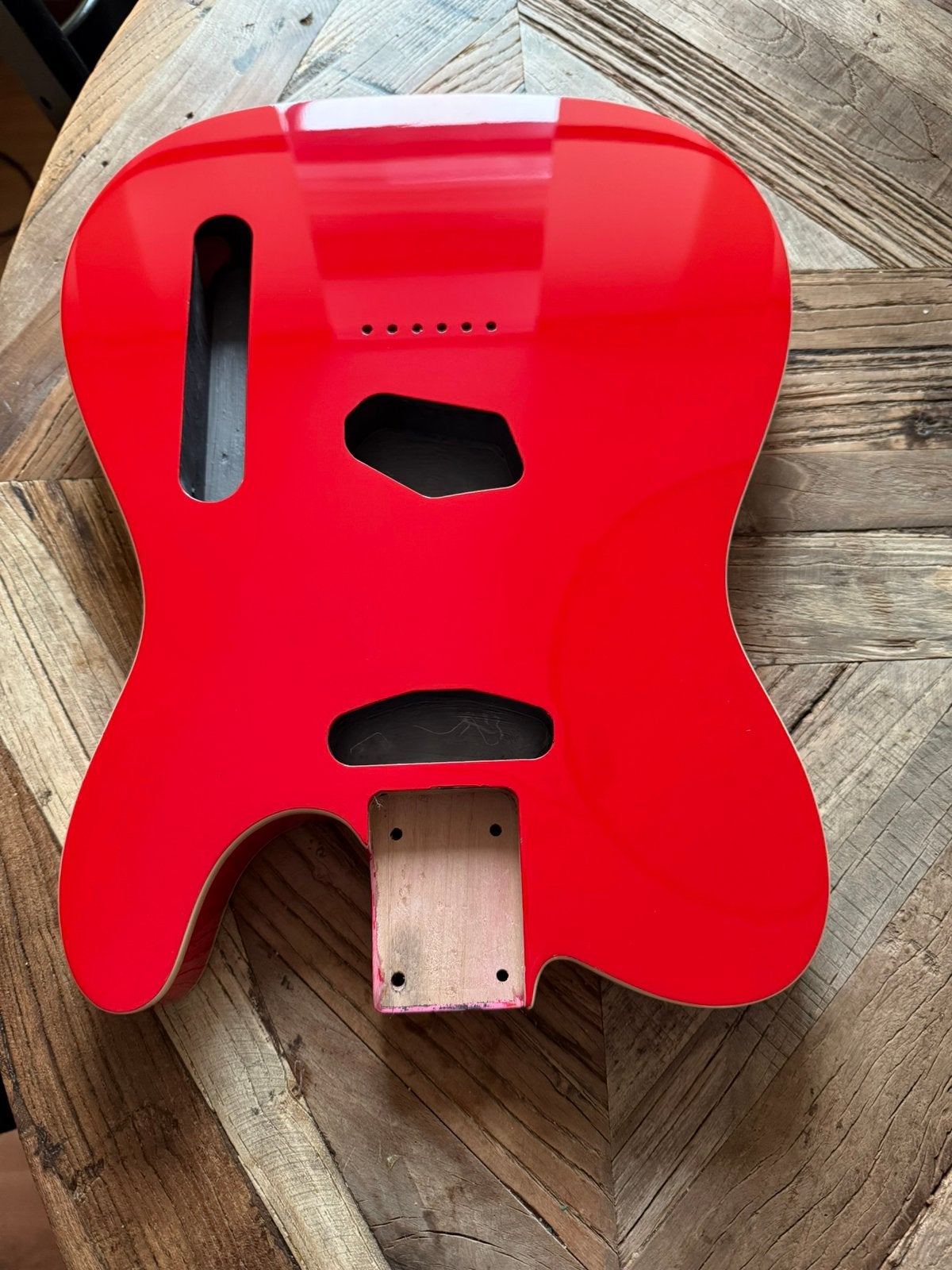Telecaster deluxe body Fiesta red “ newww dubbel binding, Verzenden, Nieuw