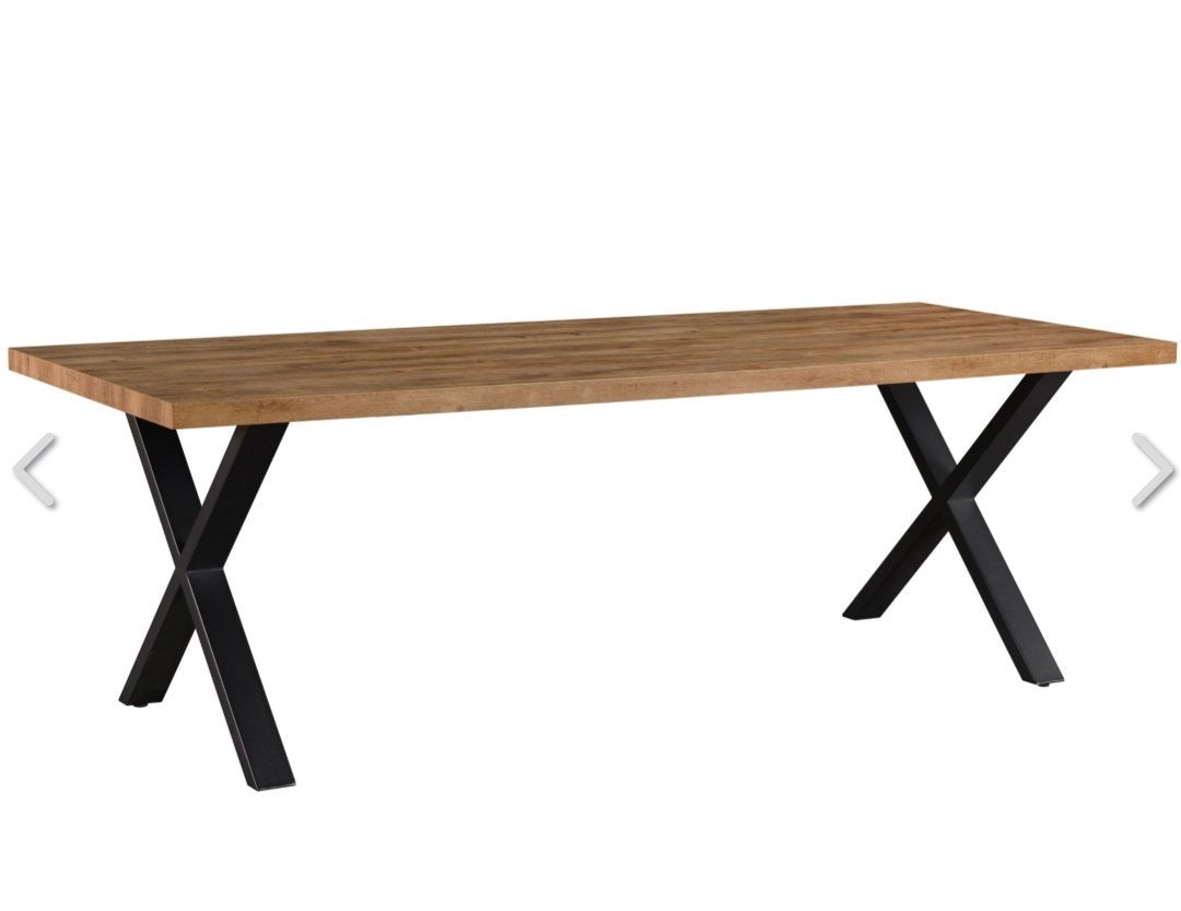 Table basse 130x65 cm en chêne industriel - Estrella/Etienne, Maison & Meubles, 100 à 150 cm, Enlèvement, Utilisé, 50 à 100 cm