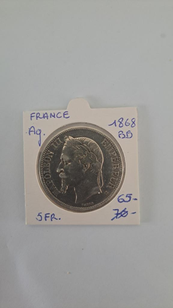 France 5 francs 1868 BB AG, Enlèvement ou Envoi