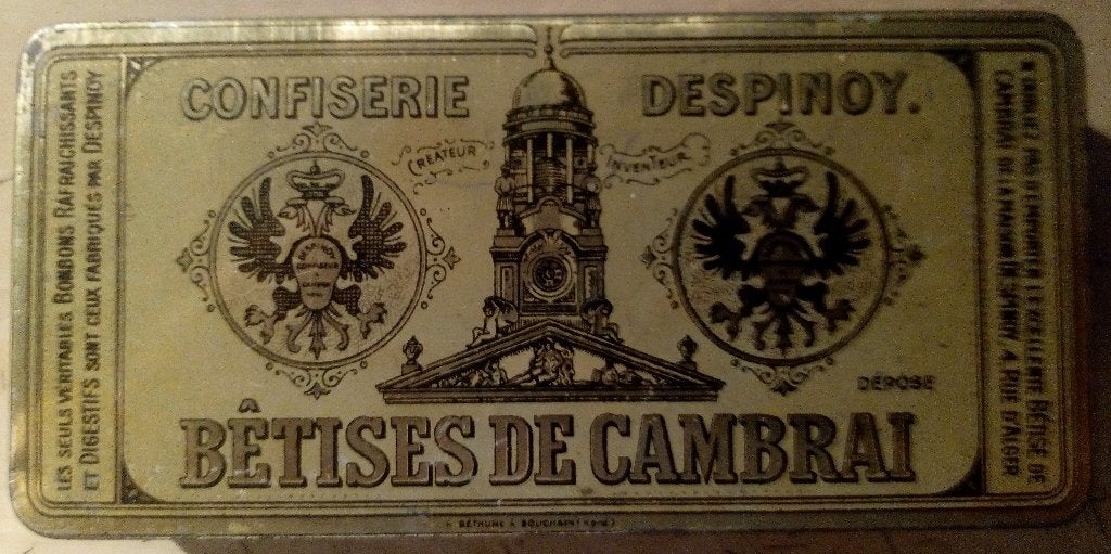Boîte métallique - Confiserie Despinoy - Bêtises de Cambrai, Collections, Enlèvement ou Envoi