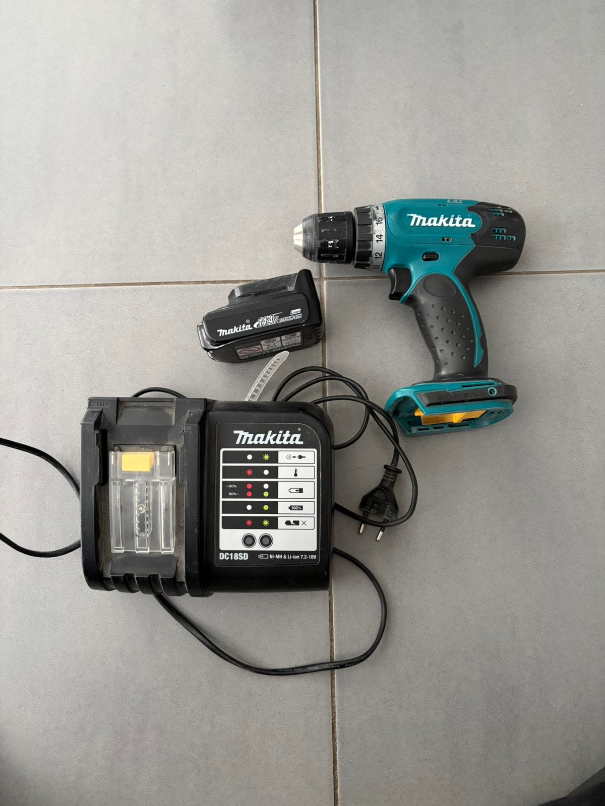 Perceuse sans fil Makita BDF343 14,4 V + batterie + chargeur, Enlèvement ou Envoi, Utilisé