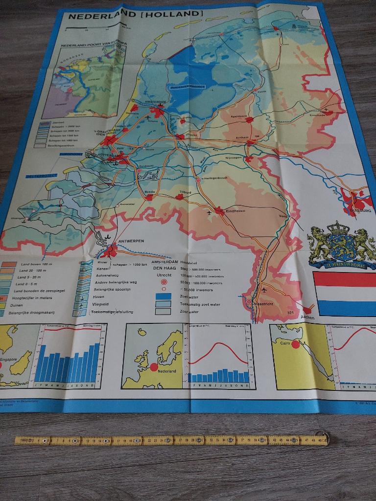 landkaart   nederland , wervik   , menen, Boeken, Atlassen en Landkaarten, Ophalen, Zo goed als nieuw, Nederland, Landkaart