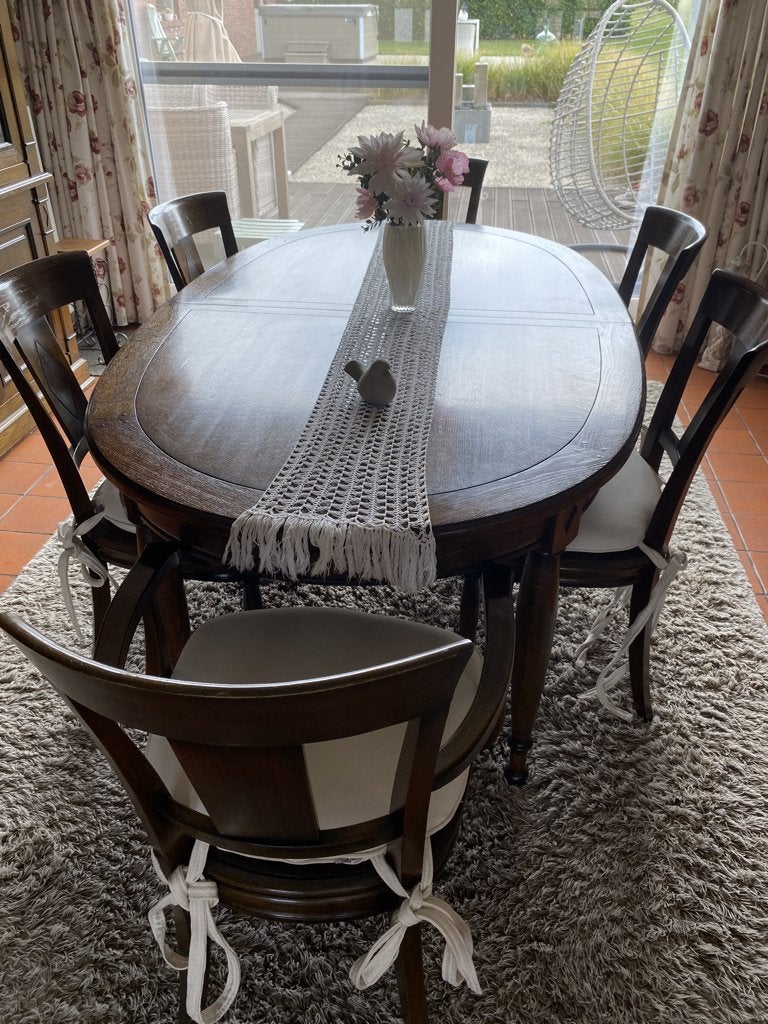 salle à manger avec table extensible, Maison & Meubles, Enlèvement, Comme neuf, Rustiek, 6 à 8 chaises