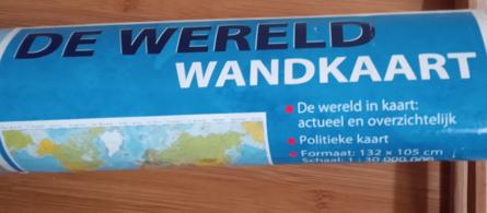 Wereldkaart (132x105cm) (nooit uitgepakt), Ophalen