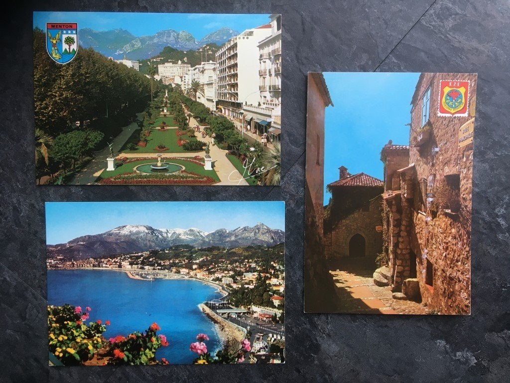 3 cartes postales vierges Côte d'Azur - Menton - Eze, Collections, Cartes postales | Étranger, Enlèvement ou Envoi