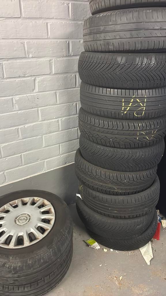Banden + 4 banden op velgen, Autos : Pièces & Accessoires, Pneus & Jantes, Enlèvement, Pneu(s)