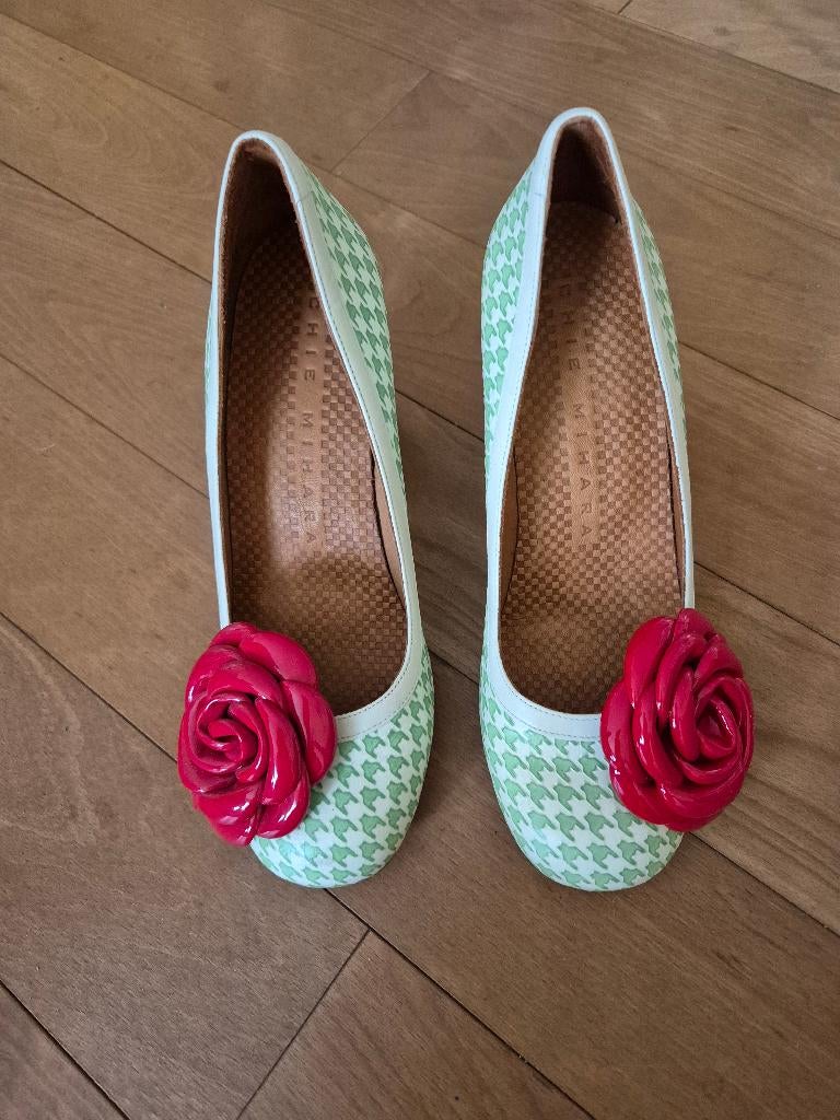Damesschoenen - Chie Mihara - groen / off white - Maat 35, Pumps, Nieuw, Ophalen of Verzenden, Groen