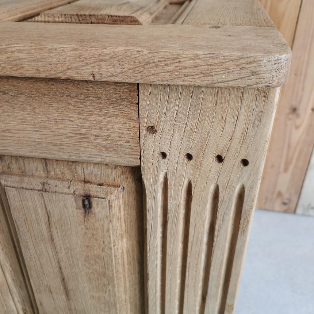 antieke dekenkist-/salontafel in zware geloogde eik, Antiek en Kunst, Antiek | Meubels | Kasten, Ophalen