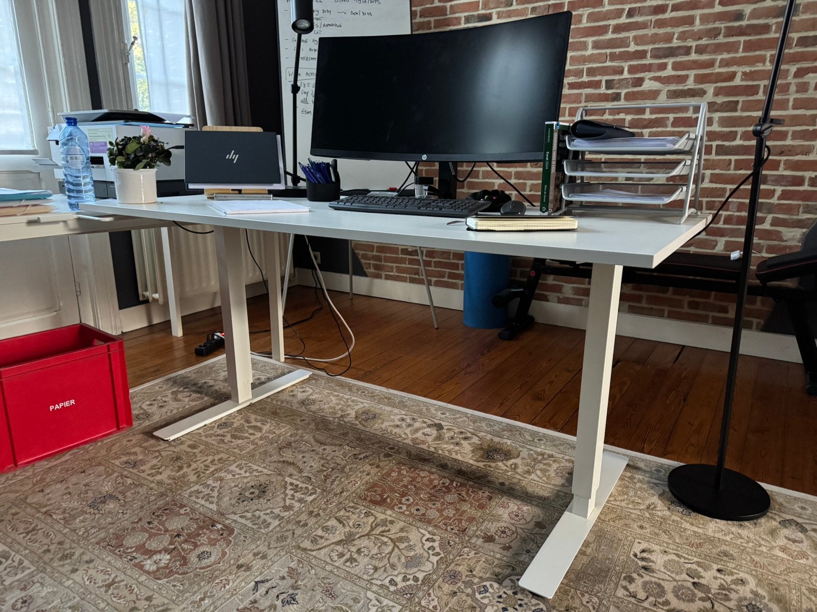 Zit sta bureau Ikea manueel, Huis en Inrichting, Ophalen, Zit-sta bureau, 160 cm, Gebruikt