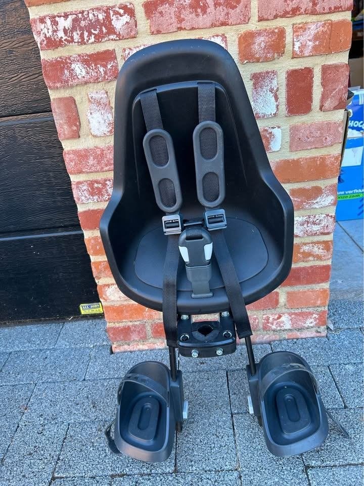 Fietsstoel Bobike vooraan, Vélos & Vélomoteurs, Accessoires vélo | Sièges de vélo, Siège avant, Repose-pieds, Comme neuf, Enlèvement