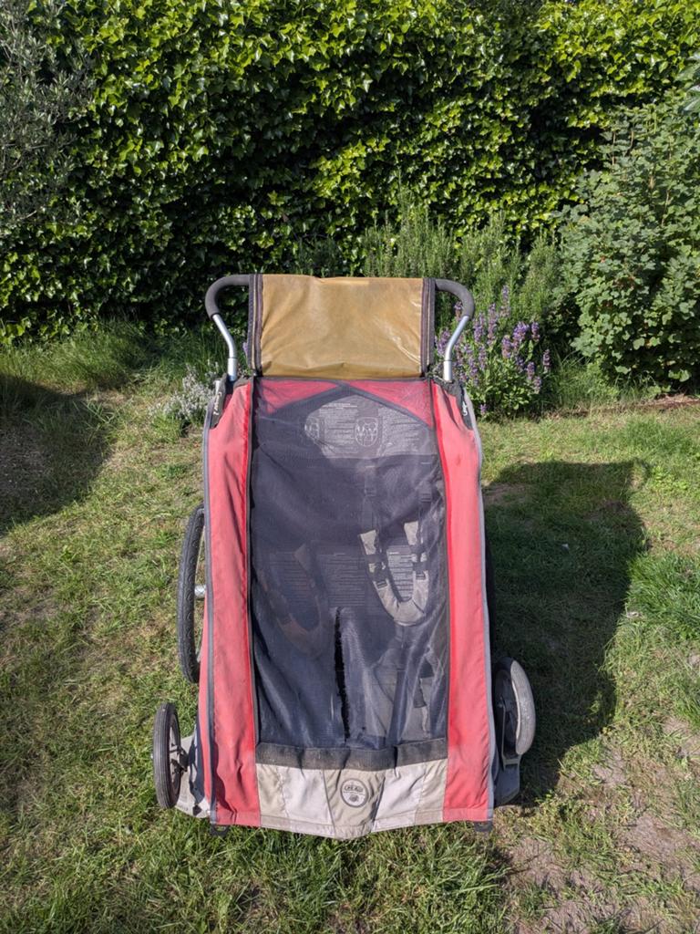 Thule Chariot Cougar 2 fietskar met veel gebruikssporen, Fietsen en Brommers, Ophalen