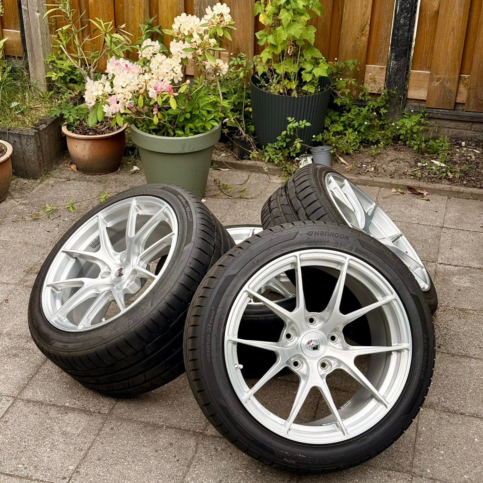18” Forged velgenset Porsche Cayman/911 –Apex stijl+Hankook, Autos : Pièces & Accessoires, Pneus & Jantes, Pneus et Jantes, Pneus été