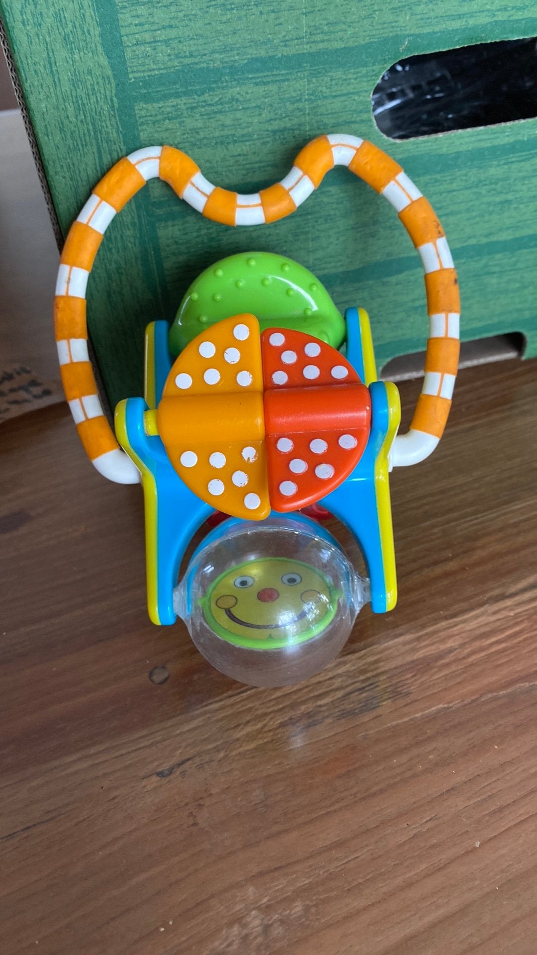 Vintage speeltje baby s met spiegeltje en draaibaar mer bijt, Ophalen, Gebruikt