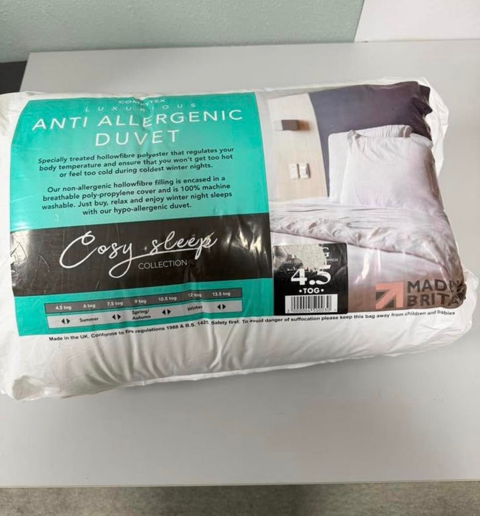 King Size Dekbed 230x225cm 4.5Tog Anti Allergisch Allergie, Wit, Ophalen of Verzenden, Deken of Dekbed, Nieuw