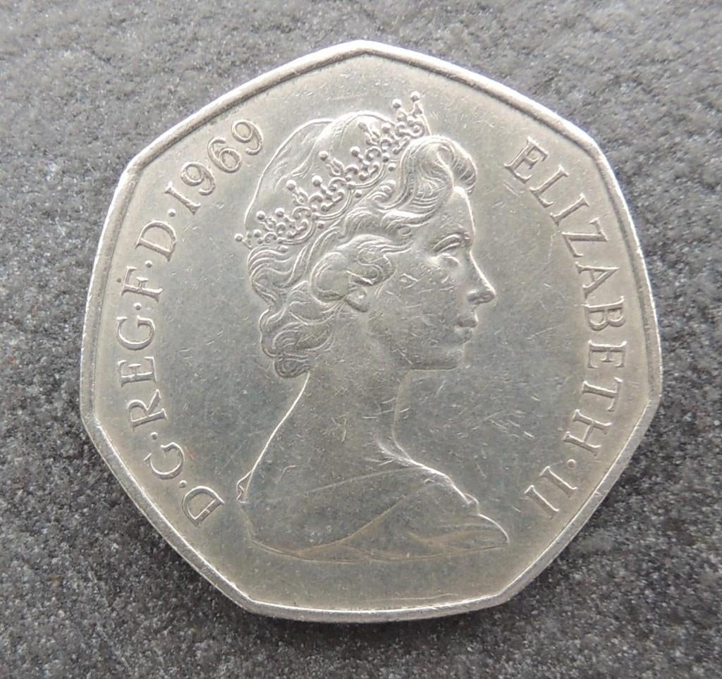1969 50 nouveaux pence Elizabeth II, Envoi, Autres pays, Monnaie en vrac