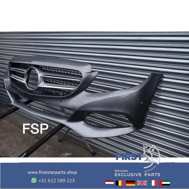 W205 Voorbumper + Gril Mercedes C Klasse 2014-2018 Origineel, Gebruikt, -, Voor, Ophalen of Verzenden