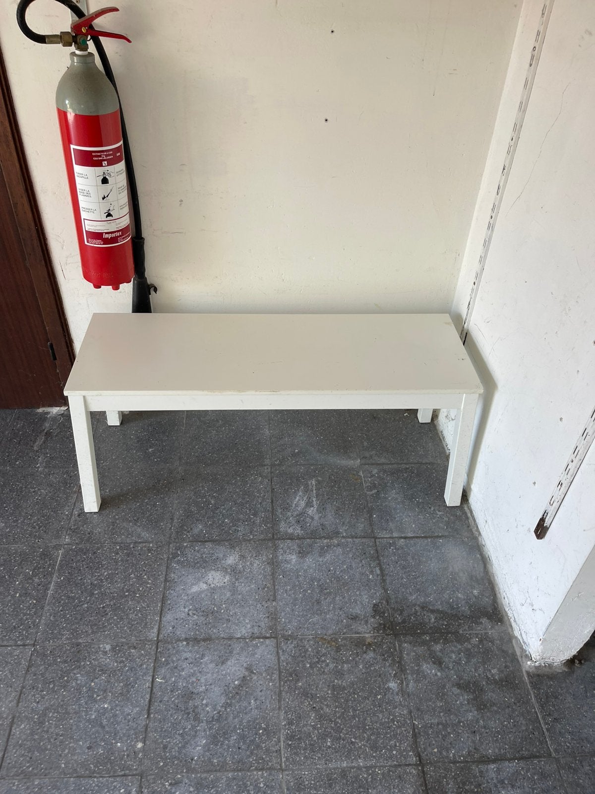 Wit Minimalistisch Bankje (110x38x45 cm), Enlèvement ou Envoi, Comme neuf