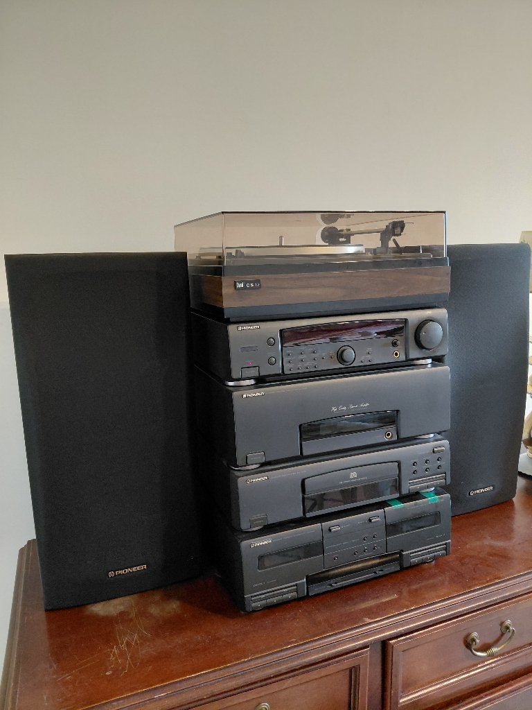 Vintage Pioneer Hifi Set J310/J410 + luidsprekers – jaren 90, Audio, Tv en Foto, Stereoketens, Ophalen, Gebruikt, Cassettedeck