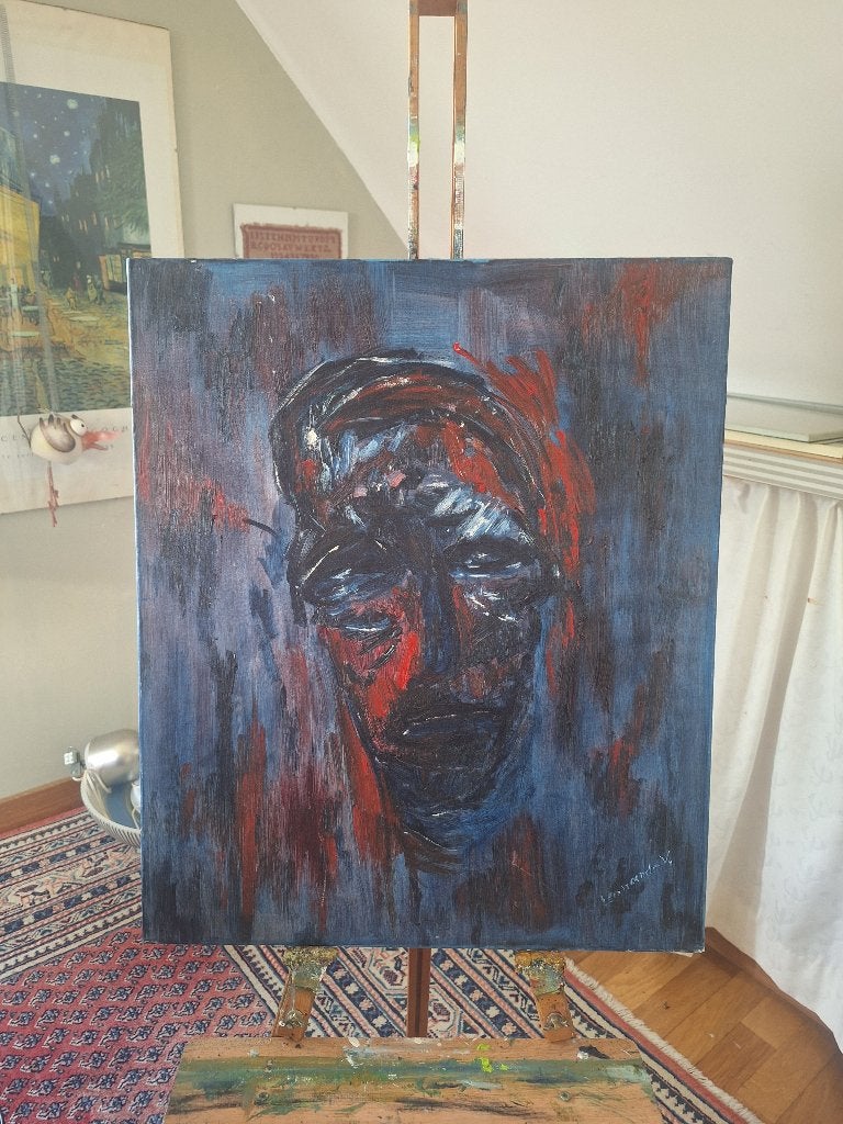 Schilderij olie op doek: Mijn Verdriet, Portret of Personen, Ophalen of Verzenden, Olieverf, Origineel werk