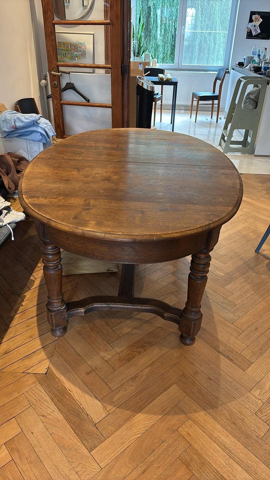 Eiken tafel (uitschuifbaar) gratis af te halen, Antiek en Kunst, Ophalen