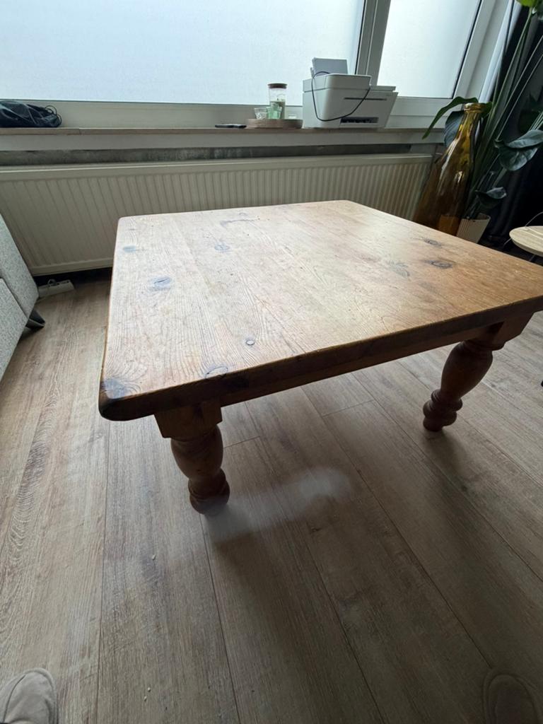 Rustieke kwalitatieve salontafel, Huis en Inrichting, Tafels | Salontafels, Ophalen, Gebruikt, 50 tot 100 cm, Vierkant