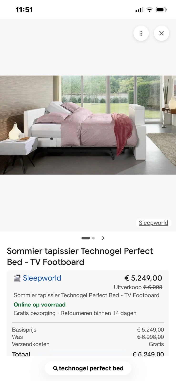 Bed technogel met nachtkastjes, wit, elektrisch verstelbaar, Huis en Inrichting, Ophalen, Zo goed als nieuw, Wit