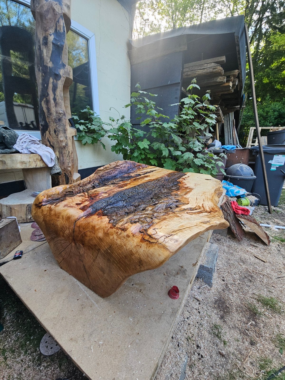 Massieve, handgemaakte beuken tafel te koop!, Enlèvement, Neuf, Bois