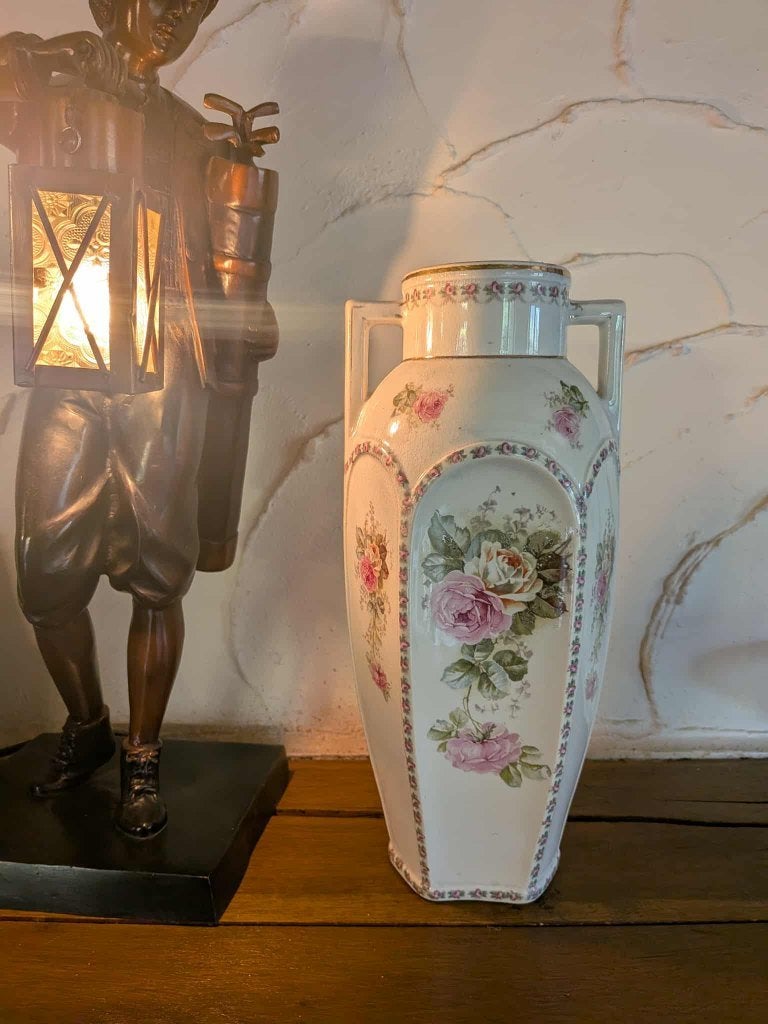 Vintage art nouveau vaas. Hoogte 35 cm, diam 8 cm, Ophalen