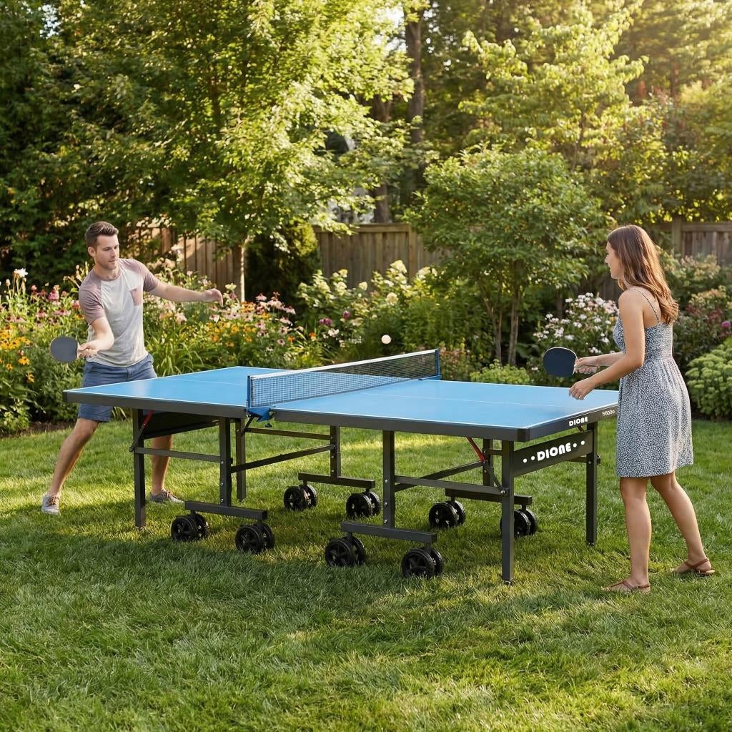 DIONE S600o OUTDOOR Tafeltennistafel Pingpongtafel NIEUW, Sport en Fitness, Tafeltennis, Nieuw, Tafel Outdoor, Inklapbaar, Verrijdbaar