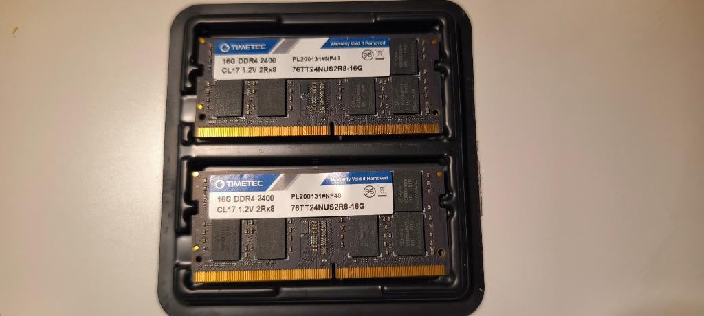 Timetec 2x16GB DDR4 2400 cl17 1.2v, 32 GB, Enlèvement ou Envoi, DDR4, Utilisé