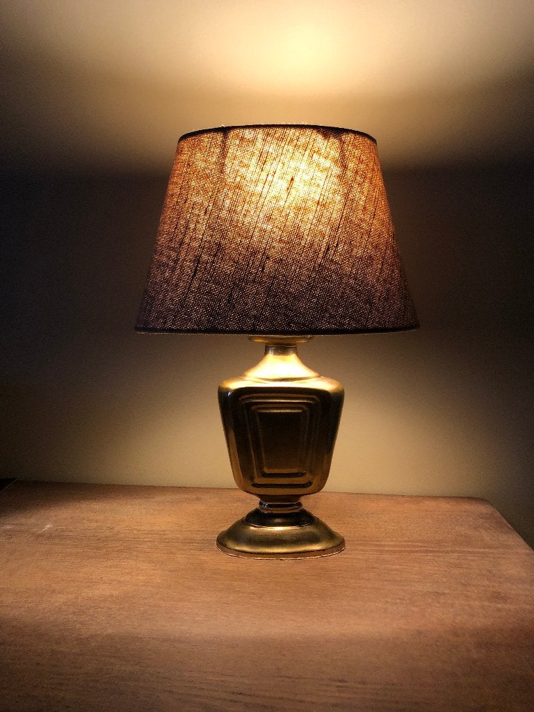 Leeslamp massief geel-koper tafellamp bureau + lamp, Huis en Inrichting, Geel, Ophalen of Verzenden, Metaal, Landelijk